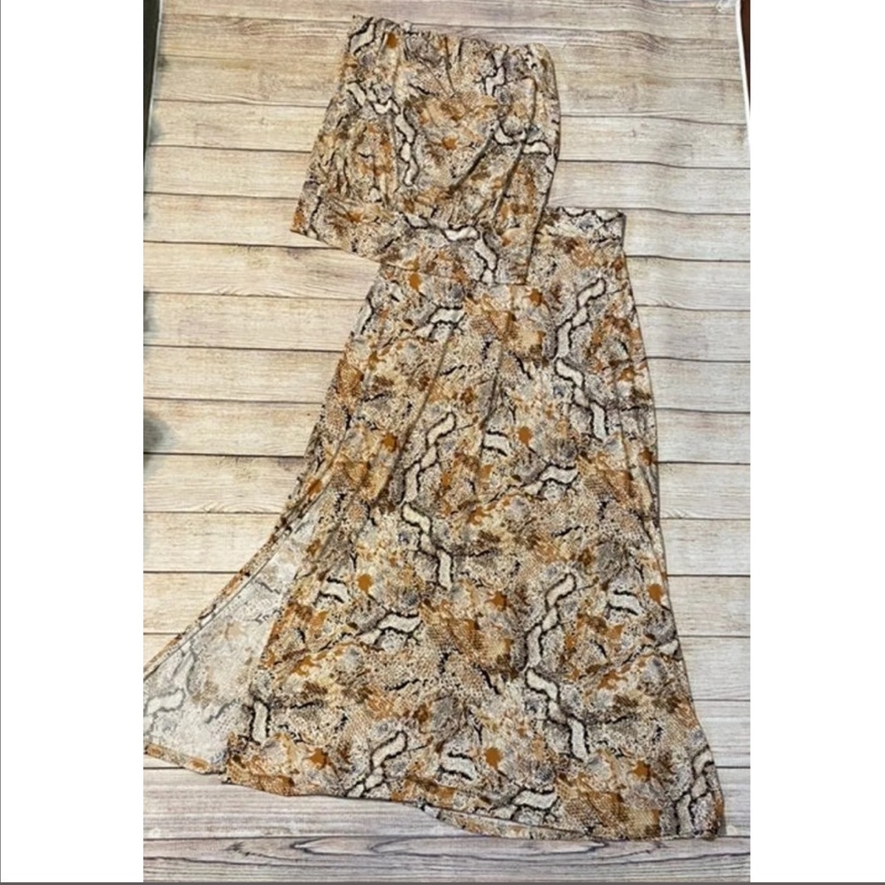 NASTY GAL SNAKE PRINT MAXI SKIRT SET